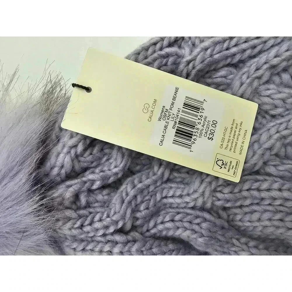 Calia by Carrie Underwood Women's Lilly Cable Knit Pom Beanie NWT